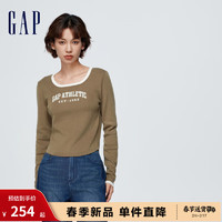 Gap 盖璞 女装春季2024天鹅颈针织衫891639上衣 棕色 175/92A(XL)亚洲尺码