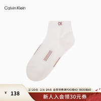 Calvin Klein Jeans24春夏女士拼色条纹提花舒适运动休闲袜子LS000355 100-月光白 OS