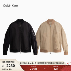 卡尔文·克莱恩 Calvin Klein Jeans24春夏男士双面穿时尚印花棒球领飞行员夹克J325380 BEH-太空黑 M