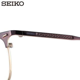 精工(SEIKO)男眉毛框全框钛合金可配近视片HC3012 C90 凯米U6防蓝光1.56 C90-深褐/金色