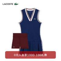 LACOSTE法国鳄鱼女装24春季时尚透气网球服运动连衣裙|EF1031 PIM/海军蓝 34 /155