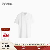 Calvin Klein Jeans24春夏男士商务通勤简约字母印花短袖POLO衫J326121 YAF-月光白 S