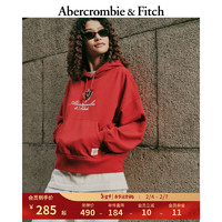 ABERCROMBIE & FITCH【龙年系列】女装 24春logo新年红色连帽卫衣 355478-1 红色 S (165/92A)