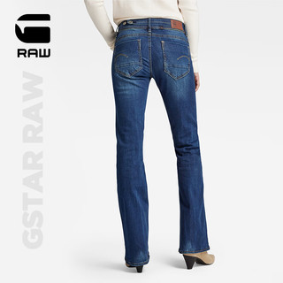 G-STAR RAW2024春季弹力显瘦喇叭裤女牛仔裤D01896 深蓝色调 2530