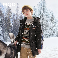 MQD2022冬装童装男童连帽中长款羽绒服三防蓄热保暖外套洋气