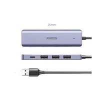 PLUS会员：UGREEN 绿联 CM219 USB3.0 Type-c拓展坞（USB*3+Type-C3.0） 0.2m