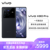 vivo X80 Pro 12GB+256GB 至黑 蔡司专业影像 全新一代骁龙8芯片