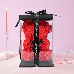 RoseBox 玫瑰盒子 PE玫瑰花熊干花束摆件新年情人节生日礼物纪念日送女朋友老婆