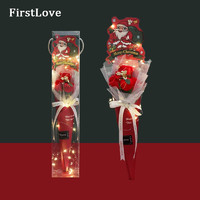 FirstLove 平安夜红玫瑰香皂花束礼袋圣诞情人节表白生日礼物送女生女友