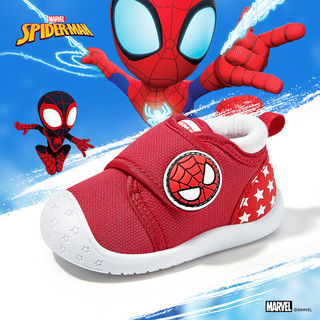 Disney 迪士尼 童鞋漫威蜘蛛侠宝宝鞋男童学步鞋 MQ1350S  红色 22码  22码（内长14cm,脚长13.5）
