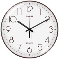 88VIP：TIMESS 钟表挂钟客厅家用时尚创意静音免打孔挂墙简约石英电子时钟