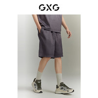 GXG男装仿麂皮绒字母钢印系绳短裤夏季 深灰色 180/XL