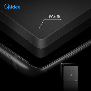 Midea 美的 电脑插座86型一位电脑信息宽带插座墙壁暗装无边框大面板灰色E01