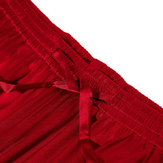 爱慕男士桑蚕丝家居套装红色本命年长袖开衫上衣长裤分身睡衣 红色JF0 185B