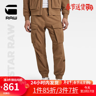 G-STAR RAW2024春新Rovic宽松锥形毛圈男士吸湿排汗运动休闲裤D24964 深棕色 XS