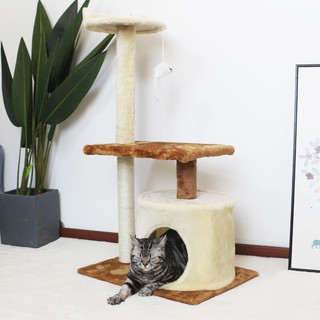 贝尼宠 猫爬架三层拼色90cm高12斤