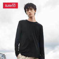 Baleno 班尼路 男装春秋季男士长袖T恤棉质百搭上衣男纯色打底衫