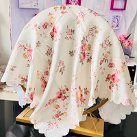 巧林儿化妆镜遮镜子布帘梳妆台镜子套罩遮盖镜子遮挡布盖镜面防尘盖布 盛世花颜 通用镜子盖布:110*110cm