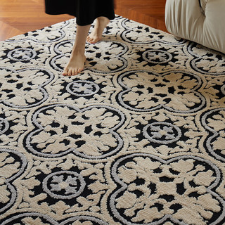 Keecy中古地毯客厅法式复古沙发茶几毯家用地垫高级感2*3m 200*300CM(适合3人或L沙发）
