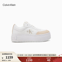 Calvin Klein【】 Jeans24春夏女士简约印花拼接厚底板鞋YW01433 0K8-月光白/洗石粉 3