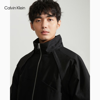 Calvin Klein【防风防泼水】Jeans24春男两穿可拆卸式户外运动夹克J325023 BEH-太空黑 XL