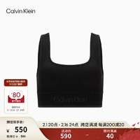 Calvin Klein运动24春夏女士U型背可卸垫中度支撑瑜伽文胸4WS4K220 001-太空黑 M