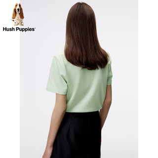 Hush Puppies暇步士女装2024春季天丝混纺简约垂坠感抑菌T恤 528奶白色 XL