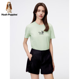 Hush Puppies暇步士女装2024春季天丝混纺简约垂坠感抑菌T恤 528奶白色 XL