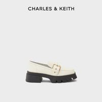 CHARLES & KEITH CHARLES&KEITH;秋季女鞋CK1-70900335女士金属扣带饰厚底乐福鞋