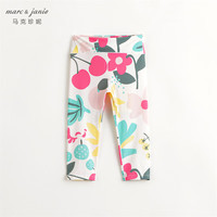 MARC&JANIE马克珍妮女童弹力运动打底瑜伽裤儿童裤子2024年春装240291 花与果 100cm