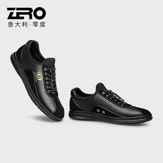 ZERO 零度男士真皮透气休闲男鞋舒适日常休闲鞋子男-599 R1223369黑色 44