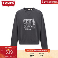 Levi's李维斯24春季女士圆领卫衣字母印花复古 灰色 A7288-0013 XS