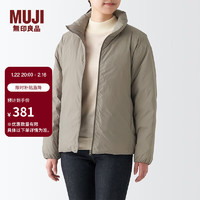 MUJI 無印良品 无印良品 MUJI 女式 便携式 立领羽绒夹克羽绒服2023外套冬季BDC32C2A 浅棕色 XL