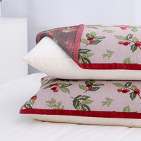 莎舍 纯棉枕巾一对装全棉纱布加大加厚绑带防滑枕头巾四季盖巾吸汗