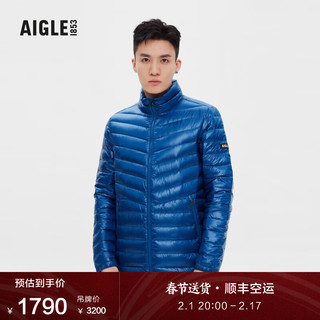 AIGLE艾高ACW22MOUI007男士WR防泼水休时尚鹅绒中量羽绒外套 靛蓝色 AF802 S