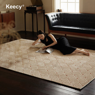 Keecy法式中古地毯客厅复古轻奢卧室奶油风高级家用卧室2.4*3.4m 240*340CM(适合4人或L沙发）