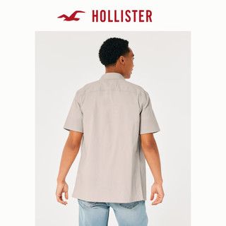 HOLLISTER 2023经典美式短袖弹力府绸工装风衬衫 男 329049-1 深棕色 DD L