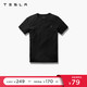 TESLA 特斯拉 男士短袖T恤宽松休闲男装圆领运动纯棉制造舒适合体 黑色 S码