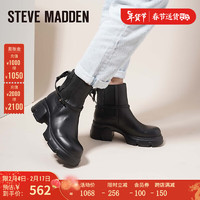 史蒂夫·马登 STEVE MADDEN /思美登冬季弹力切尔西靴女短靴烟筒靴 BILLIE 黑色 34