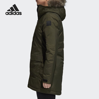 adidas 阿迪达斯 官方正品女子中长款户外运动连帽保暖棉服 CY8600