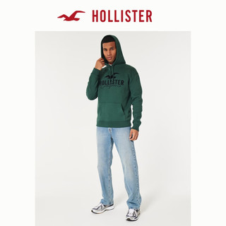 HOLLISTER秋冬百搭美式经典连帽套头卫衣 男装女装 354463-1 深绿色 M (180/100A)