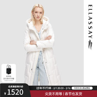 ELLASSAY歌力思时尚收腰中长款羽绒服女EWD344L04400 纯净白 S