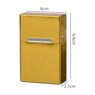 TaTanice 烟盒20支装 全铝合金整包烟软硬通用防潮抗压烟套个性金色