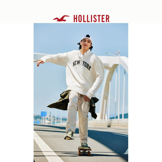 HOLLISTER 冬美式男女同款半高领抓绒卫衣运动衫 329574-1 乳白色 XL