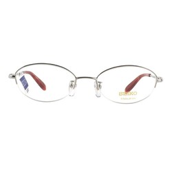SEIKO 精工 女款精致钛材半框小框眼镜架可配度数