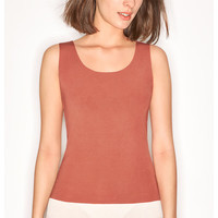 曼妮芬(Maniform)无痕打底衫莫代尔纯色可外穿女士背心内衣20400299 040红色 170/95