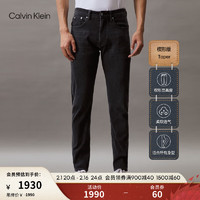 Calvin Klein Jeans24春夏男士休闲黑色水洗弹力楔形锥形牛仔裤J325387 1BY-牛仔黑 28