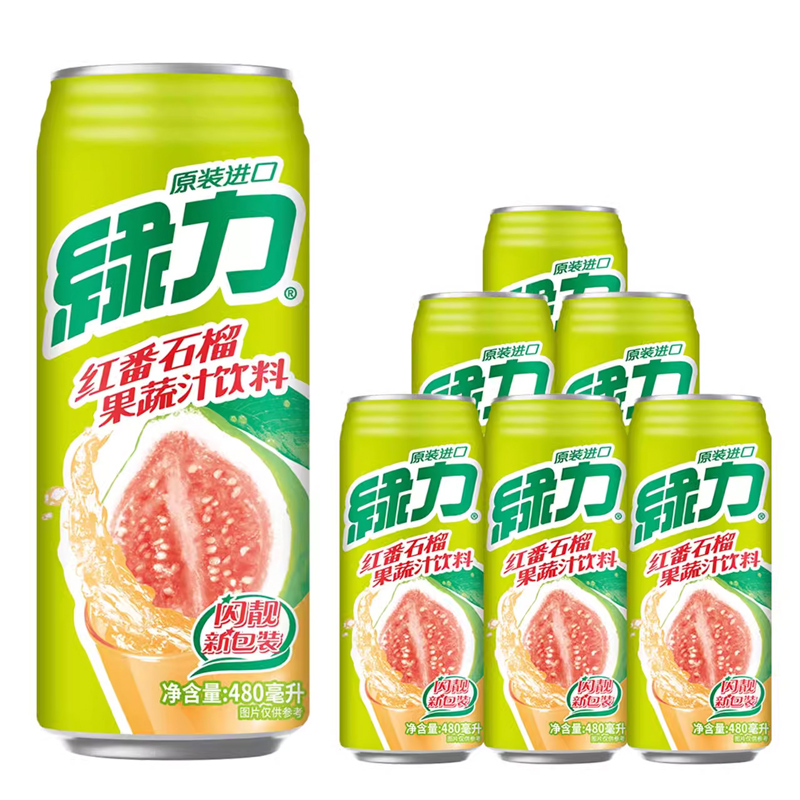 88VIP：绿力 台湾生产绿力果汁饮料红芭乐汁红番石榴果汁480ml*6罐聚餐饮品