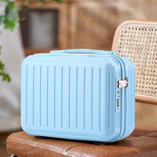 EAZZ旅行箱化妆箱行李箱简约旅行箱伴侣登机箱 冰川蓝 13英寸-可登机 2月16日发货
