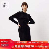 Marc O'Polo 马可波罗 MOP秋季条纹肌理加厚长款连衣裙女 黑色990 32/155